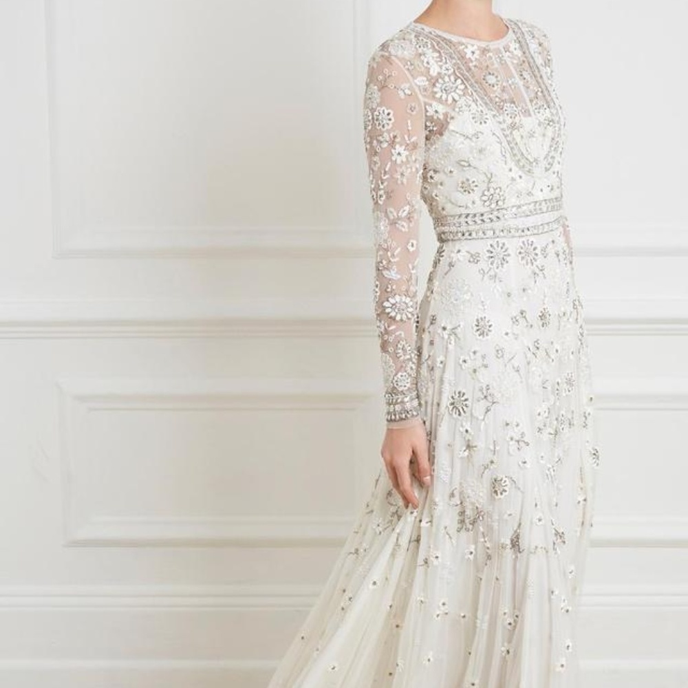 BHLDN Needle & Thread Tabitha Wedding Gown Size 12 - Picture 6 of 8